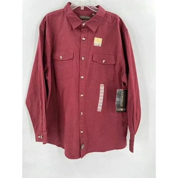LINCOLN OUTFITTERS WORKWEAR FOREMAN FIT LONG SLEEVE BUTTON UP SHIRT MEN'S XLR - Picture 2 of 11